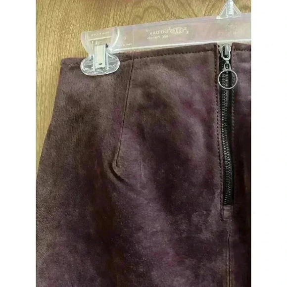 Blank NYC Mini Skirt Women's Size 28 Real Suede Leather Purple Pockets Zipper - Picture 6 of 11